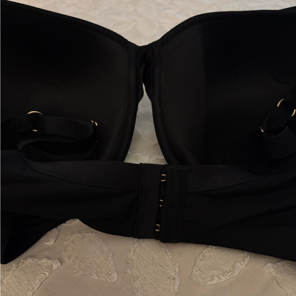 Third Love Size 36G 24/7 Classic Contour Plunge Bra Solid Black Mesh Underwire - Picture 4 of 9